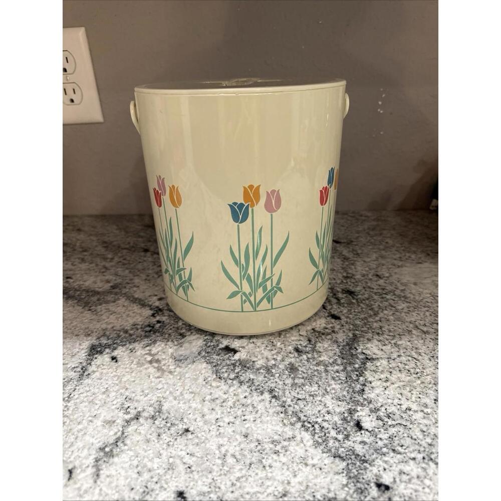 Vintage Phoenix Floral Ice Bucket Spring Tulip Retro Ice Cube Cooler